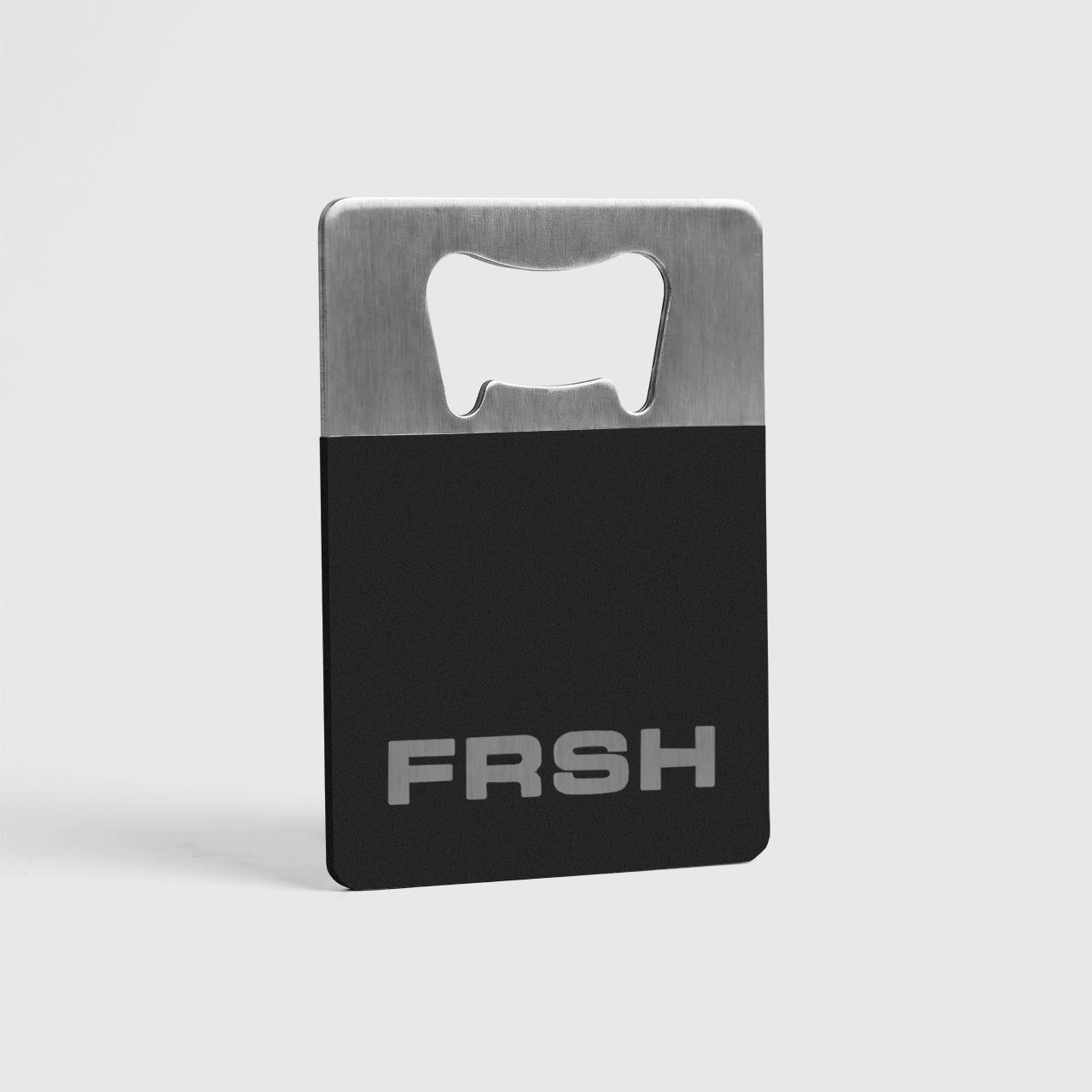 FRSH Eclipse Black bottle opener with sleek design, perfect for opening bottles easily and stylishly.