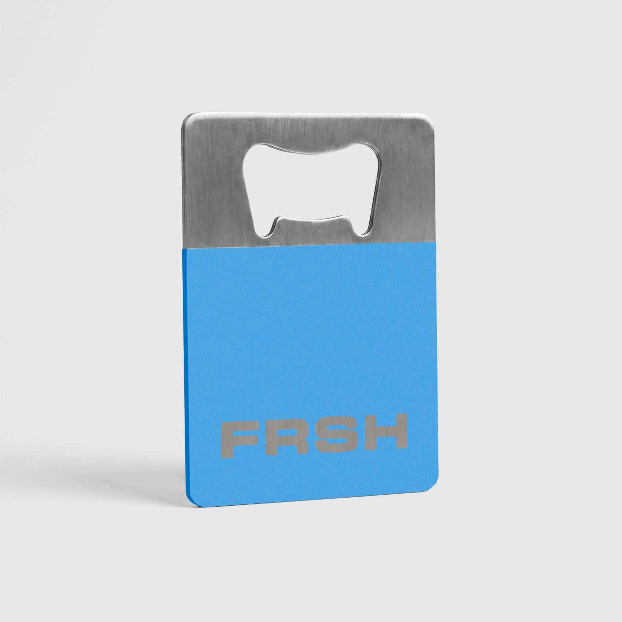FRSH brand bottle opener in voltage blue color, a durable kitchen accessory for opening bottles easily.