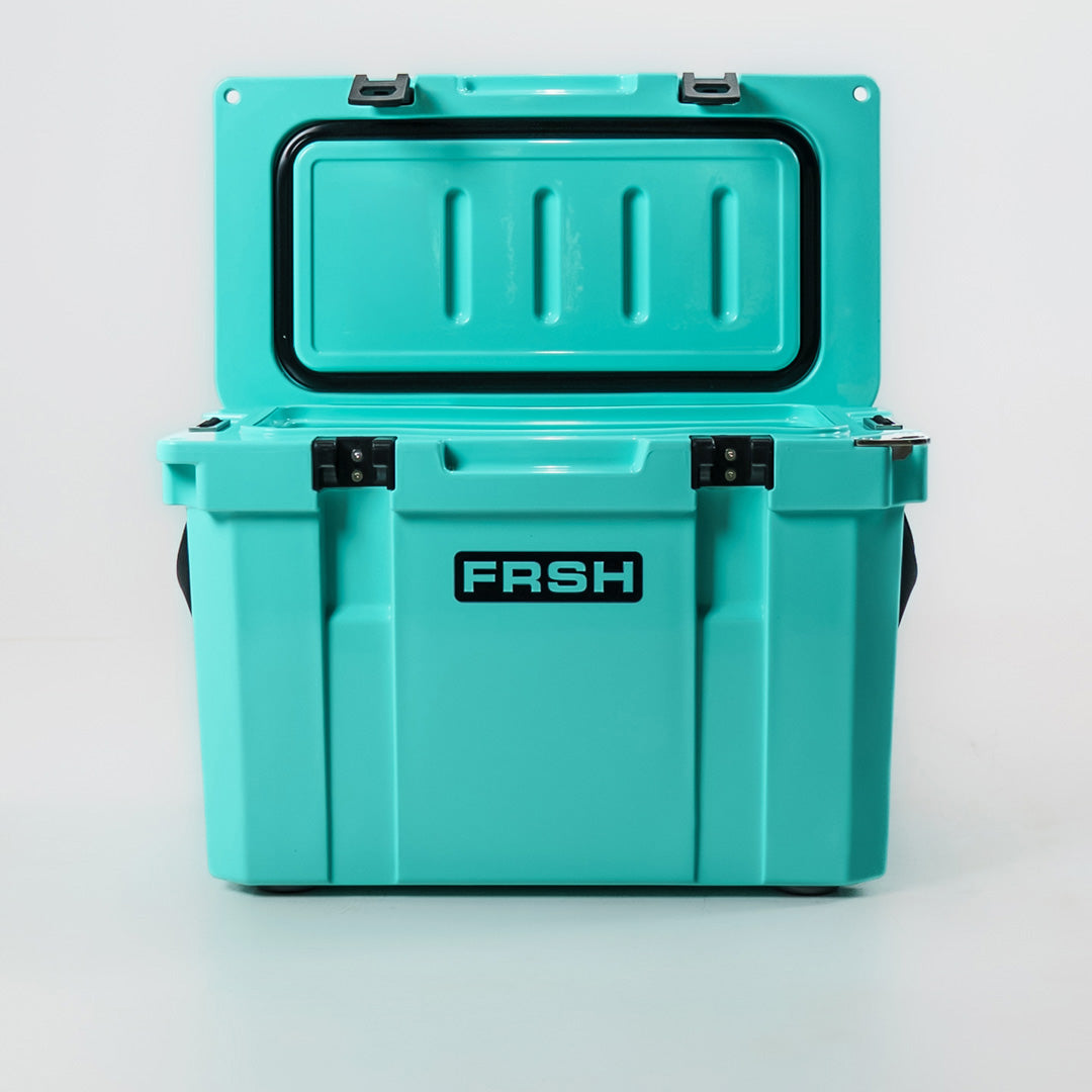 FRSH 17L hard cooler with sea moss color, durable insulated cooler for outdoor and picnic use.