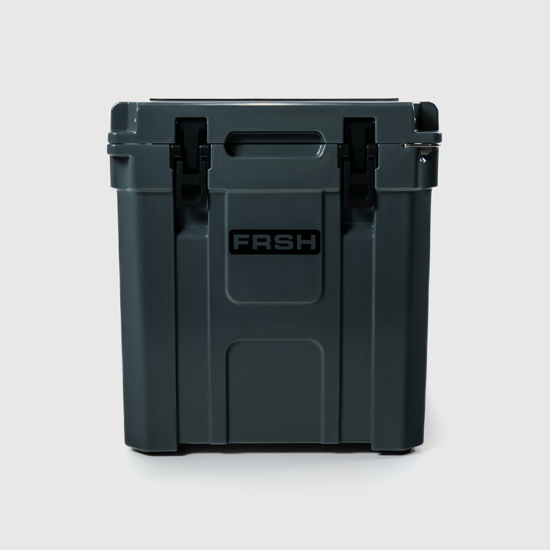 FRSH 33L hard cooler with carbon finish, durable insulated cooler for keeping food and drinks cold.