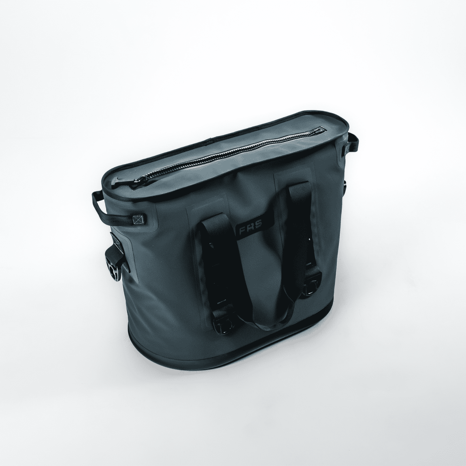 FRSH 30L soft cooler shown from a top 45-degree angle, featuring durable fabric, zipper closure, and carrying handles.