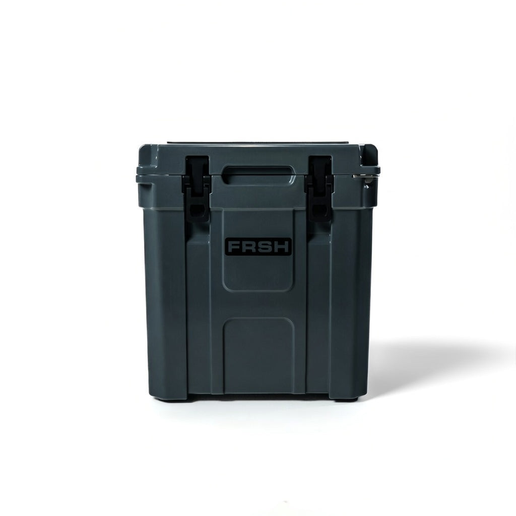 FRSH 33L hard cooler with sturdy construction, insulated interior, and durable exterior for keeping food and drinks cold.