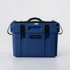 FRSH 17L hard cooler in frozen blue, showing sturdy insulated design and secure lid for outdoor cooling.