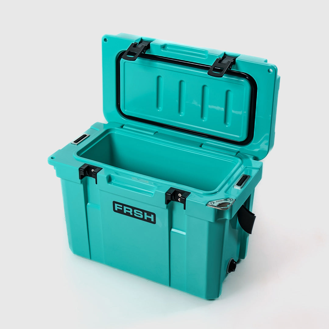 FRSH 17L hard cooler with sea moss design, durable insulated cooler perfect for outdoor adventures and keeping contents cold.