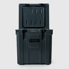 FRSH 33L hard cooler with black carbon finish, sturdy design, and secure latch for keeping food and drinks cold.