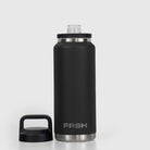 Black 1000ml FRSH bottle with chug lid, durable tumbler design, suitable for hydration on the go