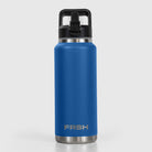Dark blue 750ml FRSH water bottle with a sip lid, designed for easy drinking and hydration on the go.