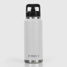 White 750ml FRSH water bottle with sip lid, durable tumbler design for on-the-go hydration.