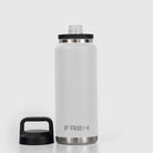 White 750ml FRSH bottle with chug lid, durable tumbler-style water bottle for hydration and outdoor use