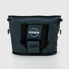 FRSH 30L soft cooler with carbon-colored exterior, insulated storage for drinks and food, portable and lightweight design.